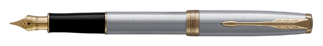Fountain Pen Parker Sonett Edelstahl GT fein