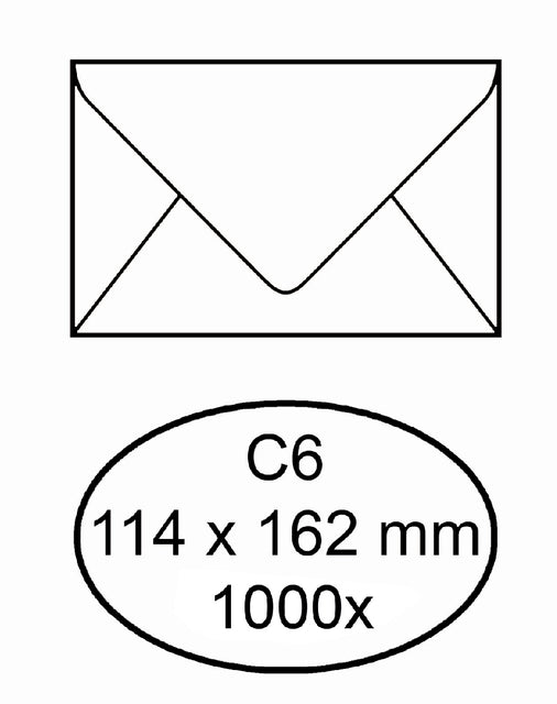 Umschlagbank C6 114x162mm Gomed White