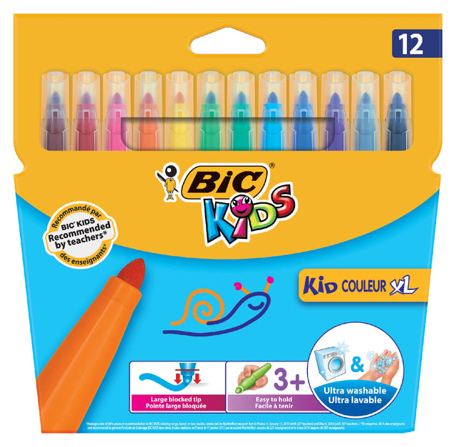 Filz -Tip Pen BIC 219 Kid Couleur 1131 Assorti Wide Penny bis 12st