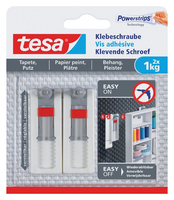 Kleberschraube Tesa Tapete und Gips einstellbar 1 kg | 6 Stück