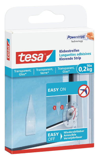 Doppelte Powerstrip Tesa transparent 0,2 kg | 15 Stücke