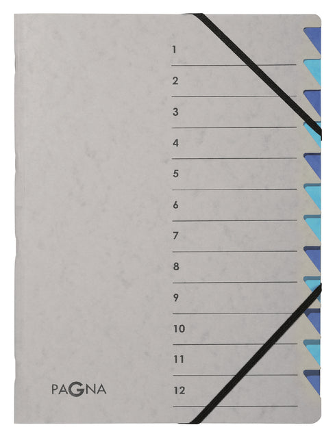 Sortierordner PAGNA Easy A4 12 Tabs hellblau/dunkelblau