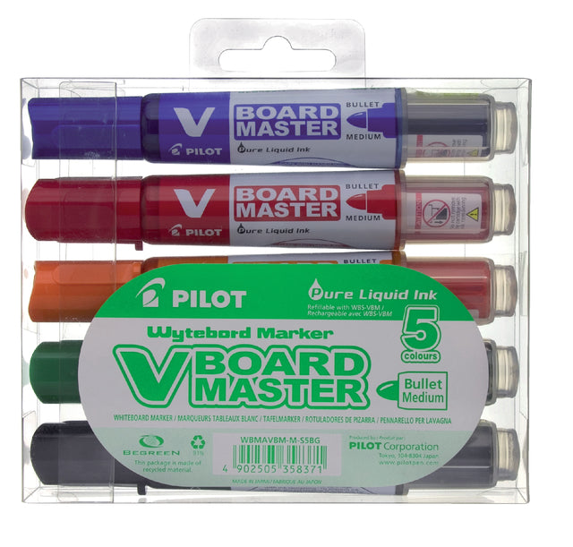 Filztip -Pilot -Bestattungs -Whiteboard um 2,3 mm 5 Teile
