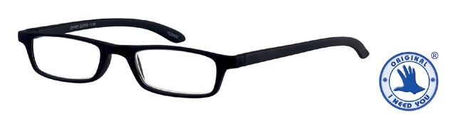 Lesebrille +3.00 Reißverschluss schwarz