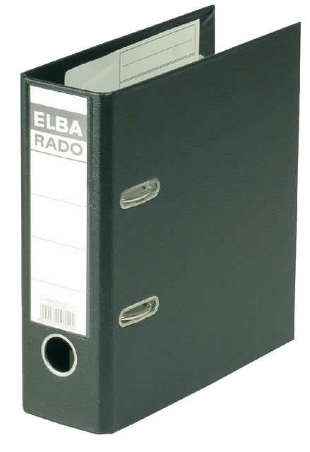 Ordner Elba Rado Plast A5 Stehend 75 mm PVC Schwarz