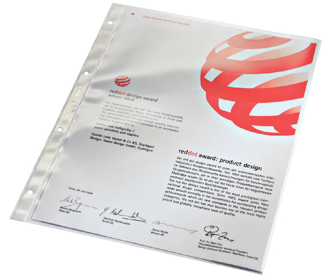 Showtas Leitz Premium Standard Kopie Safe 0,08 mm 4-löcher PVC A4 Kristallklar