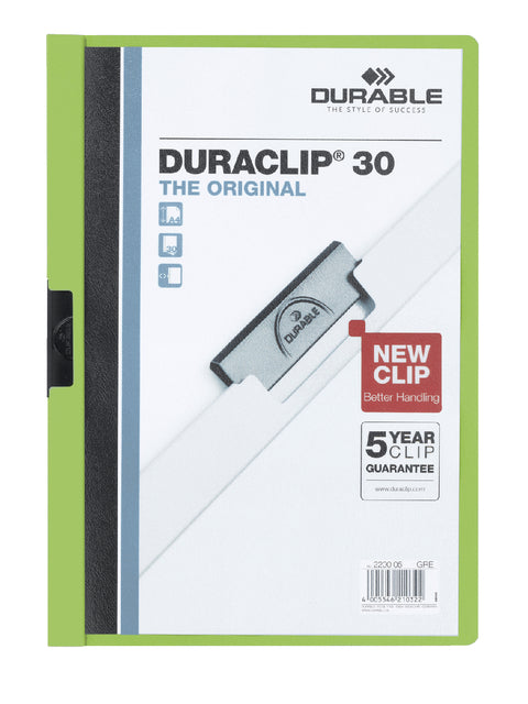 Klemmap Langlebiger Duraklip A4 3mm 30 Green Sheets
