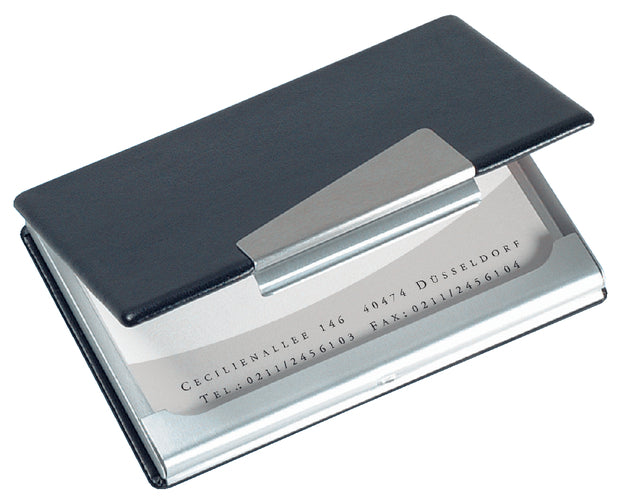 Visitenkartenhalter Sigel VZ131 20 Karten Aluminium mit Leder