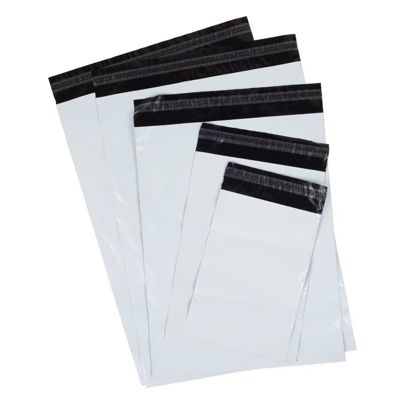 Klika - Coex -Versandbeutel weiß/schwarz 550 x 650 + 50 mm 50 Mikron