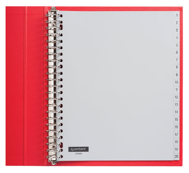 Quantore - Tab A4 23r PP 1-20 Extra Weitgrau | 10 Stücke