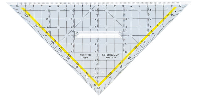 Aristo - Geodriehoek 1650/2 225 mm mit Griff transparent
