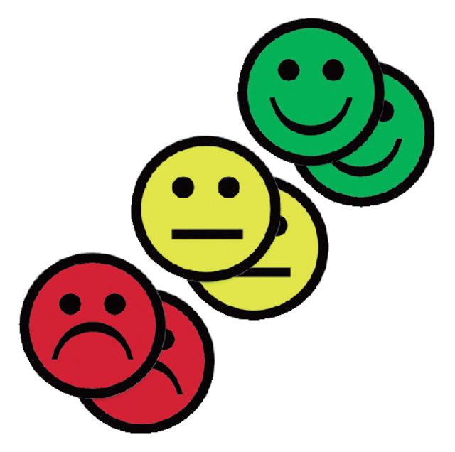 Smit visuell - Magnet Smiley 50 mm 2x gelb 2x grün 2x rot