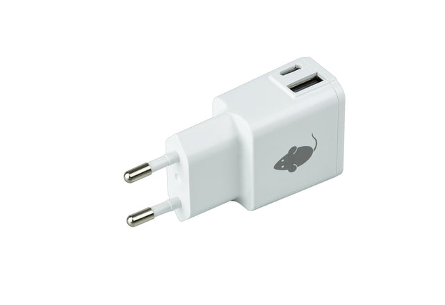 Grüne Maus - Ladegerät Greenmouse USB CA Duo 2.4a Weiß | 5 Stücke