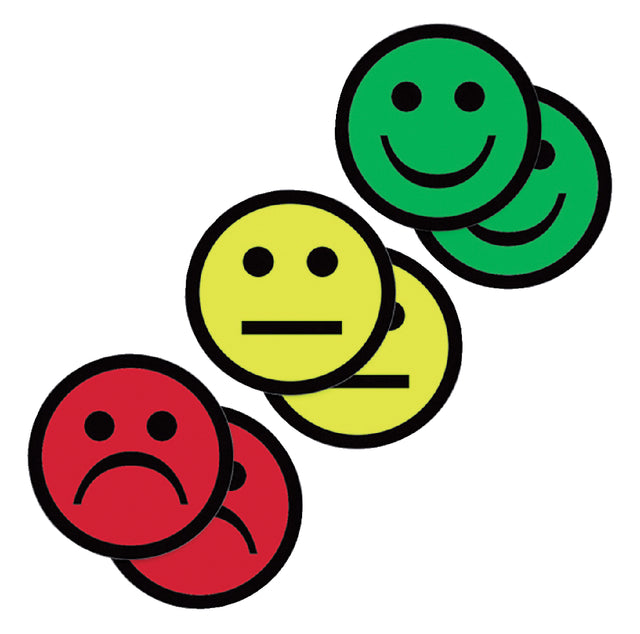 Smit visuell - Magnet Smiley 75 mm 2x gelb 2x grün 2x rot