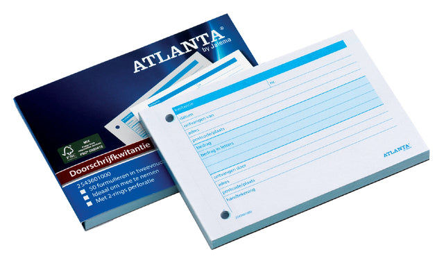 Atlanta von Jalema - KwitantieBoekje Djois Atl A6 verschreiben 50x2vel