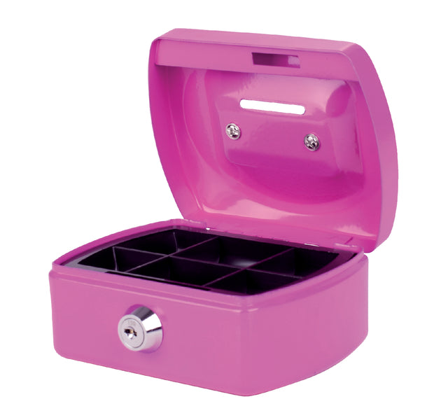 Pavo - Geldbox mit Minzschlitz 125x95x60mm Pink