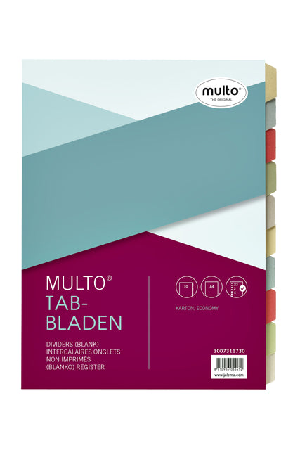 Multo - Tabs A4 23R Karton 10dlg Asd