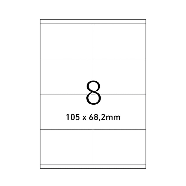 Büro - Etikett A4 105x682mm 8 Blatt