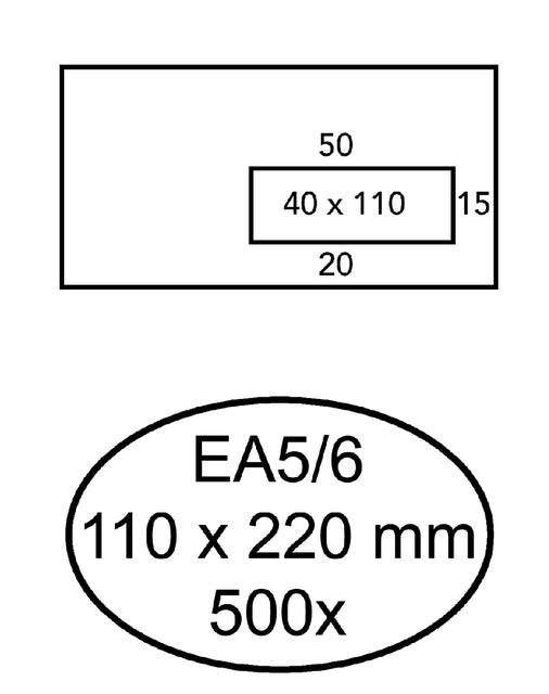 Hermes - Einhülle EA5/6 VR V10 4x11 80gr ZK Weiß
