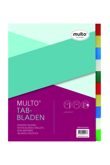 Multo - Tabs A4 23r PP 10dlg Ass | 10 Stücke