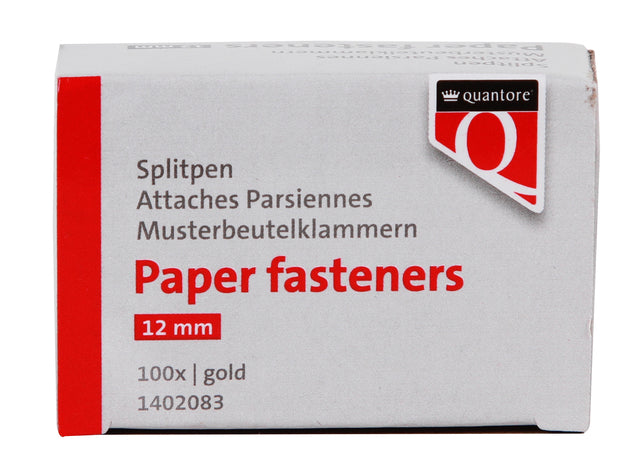 Quantore - Split Stift 12mm Gold 100 Stück