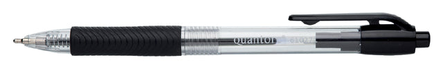 Quantore - Kugelschreiber Gummi Grip Druckknopf schwarz