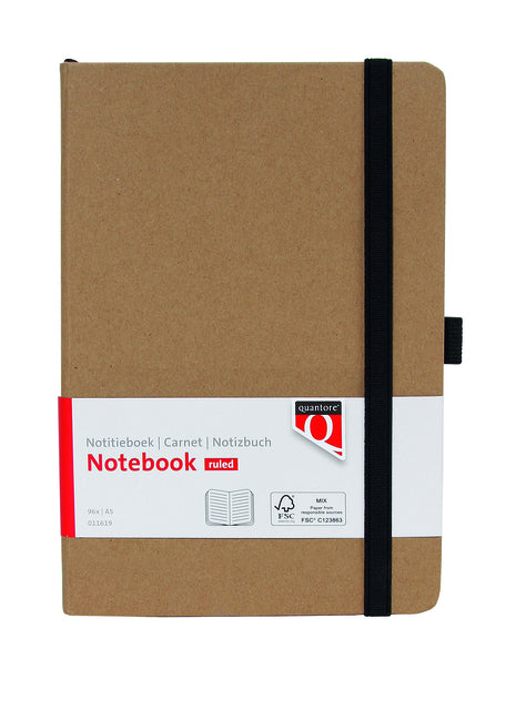 Quantore - Notebook A5 Zeile 192BLZ 80GR Kraft | 3 Stücke