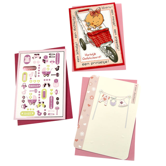 Paperclip - Grußkarte Navulset GE Girl 6 Karten
