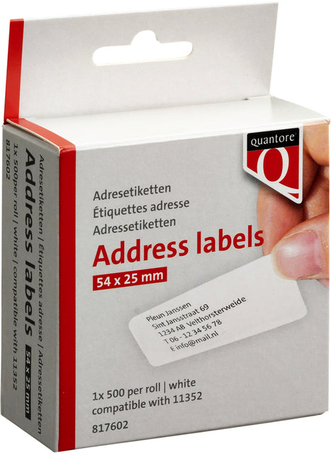 Quantore - Etikett Etikett 11352 54 mmx25mm Redn