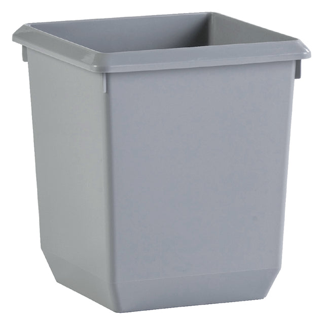 VEPA -Mülleimer - Papierkasten Kunststoff Quadrat S 31cm hochgrau | 4 Stücke