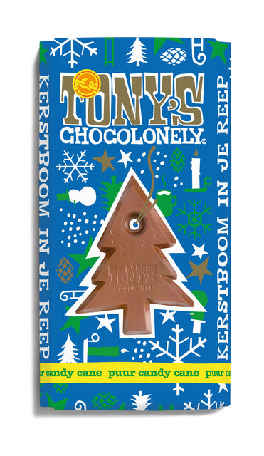 Tony's Chocolonely - Schokolade Pure Mint Candy Cane | 15 Stücke