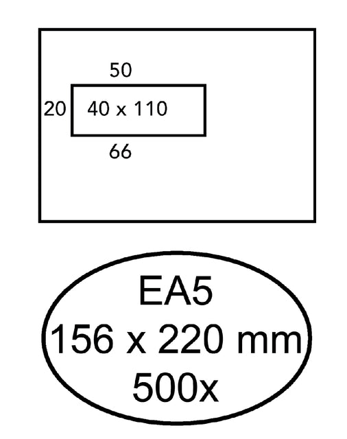 Hermes - Umschlagfenster EA5 VL 4x11 ZK 80GR 500ST
