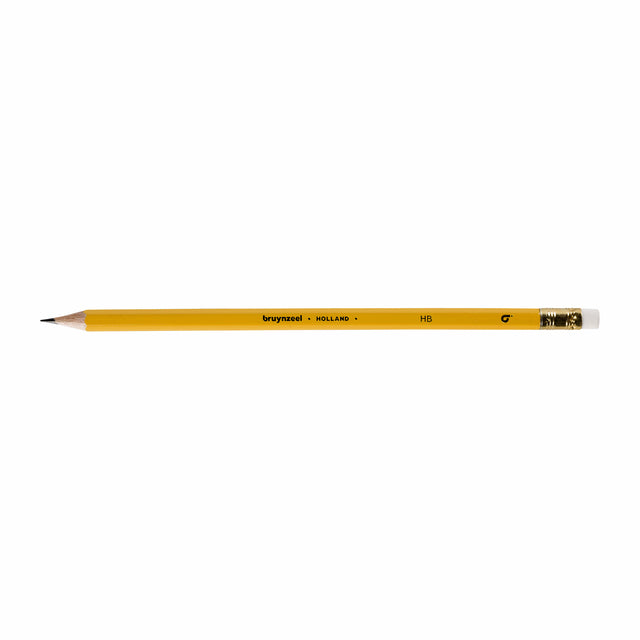 Bruynzeel - Bleistift 1705k Burotek HB mit Gummi | 12 Stücke