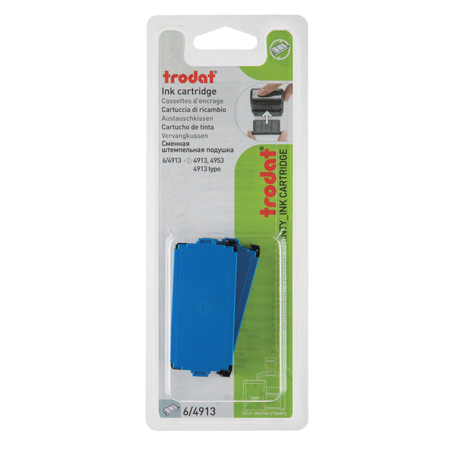 TRODAT - Ersatzkissen blau, für Stempel 4913, Blasen mit 2 Teilen