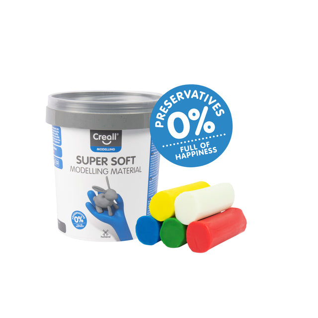 Creall - Clay Supersoft rot/blau/grün/gelb/weiß