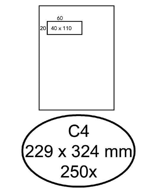 Quantor - Umschlagfenster C4 VL40 ZK 120gr WT