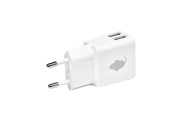 GreenMouse - Ladegerät Green Maus USB A 2x 2,4a Weiß