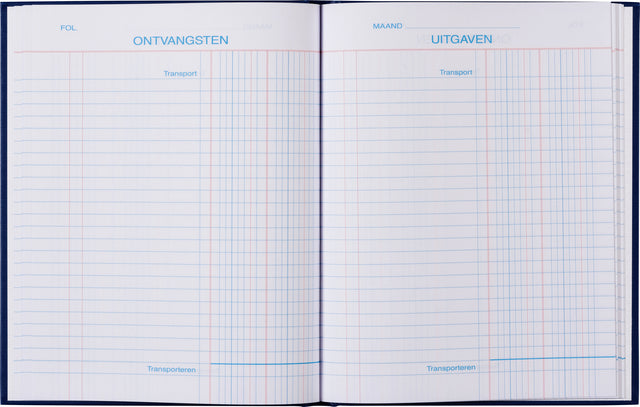 Büro - Kasboek 165x210mm 96blz 2 Säulen Blau