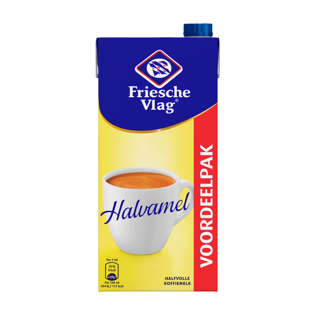 Friesche Vlag - Kaffeemilch Halvamel 930ml | 6 Stücke
