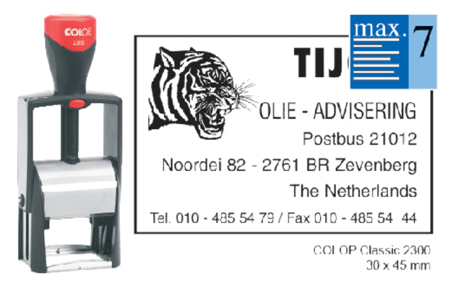 Colop - Textstempel 2300 Personalisierbar 7 Regeln 44x29mm