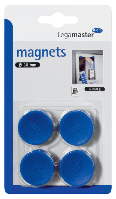 Legamaster - Magnet 30 mm 850gr blau 4 Teile