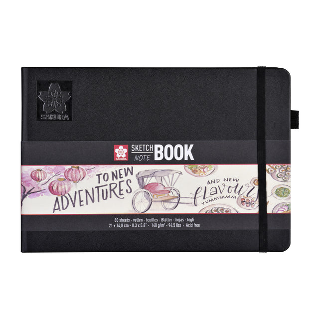 Sakura - Sketchbook 80 White Sheets 210x148mm Black | 5 Stücke