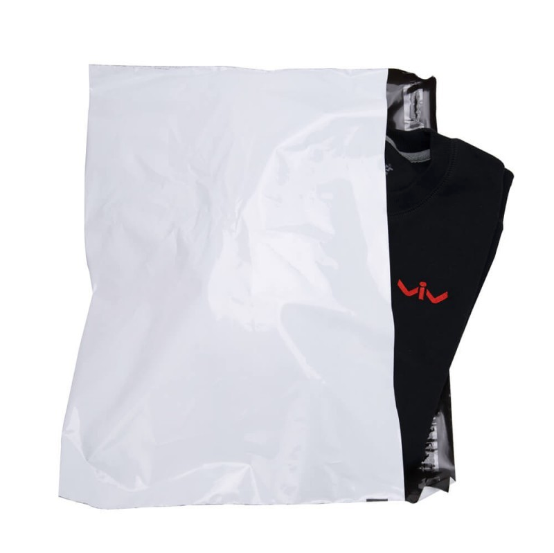 Klika - Coex -Versandtaschen Weiß/Schwarz 750 x 650 + 50 mm 50 Mikron