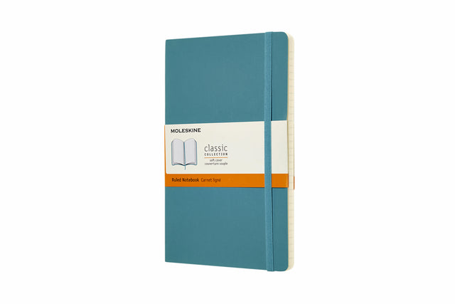 Notebook Moleskine Large 130x210mm Linie Weiche Abdeckung Reef Blau