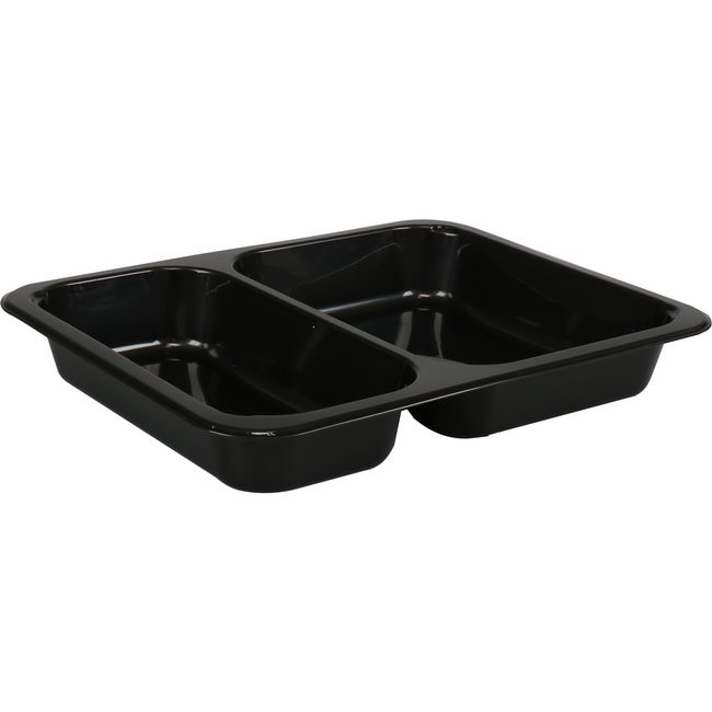 Bak | Pp | 2-Box | Menubak | 227x178x49mm | Schwarz | 50 Stück