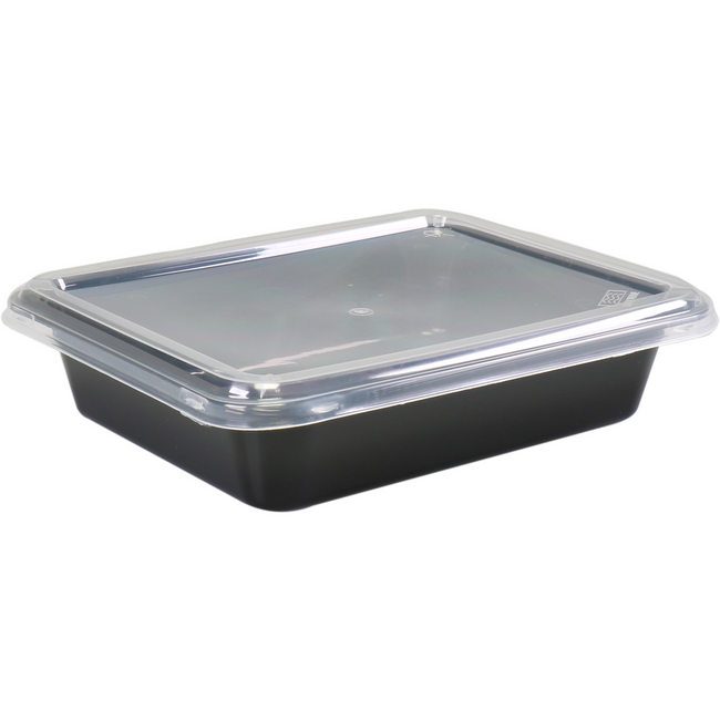 DEPA - BAK | Pp | 1-professions Menubak | 227x178x49mm | Schwarz/transparent 10 Stücke