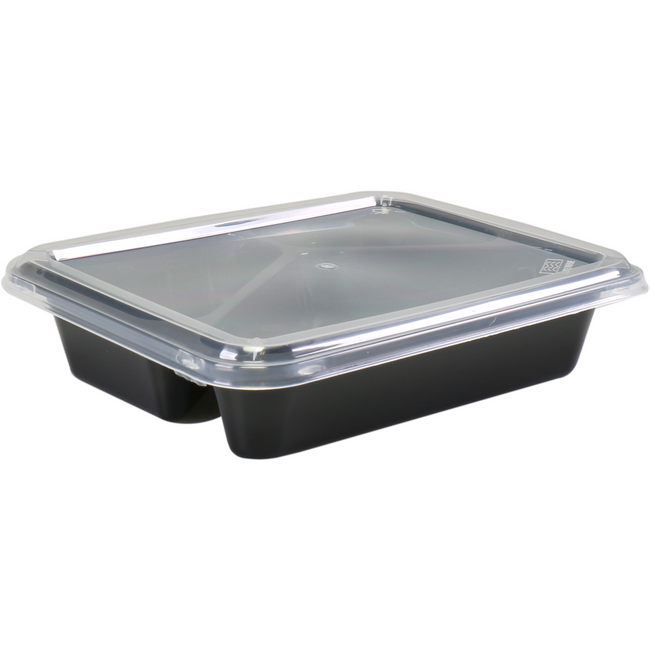 DEPA - BAK | Pp | 3-profession | Menubak | 227x178x49mm | Schwarz/transparent 10 Stücke