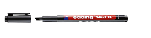 Filzstift edding 143 diagonal 1-3mm schwarz | Umkarton mit 10 Stück