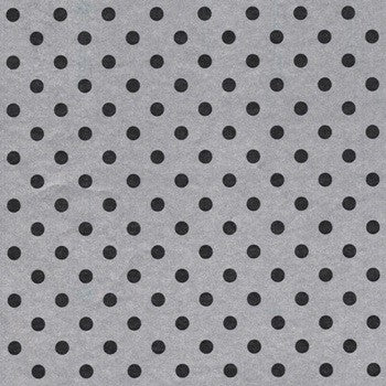 Klika - Geschenkpapier - Geschenkpapier - Schwarze Punkte auf silbergeschwürt 50 cm