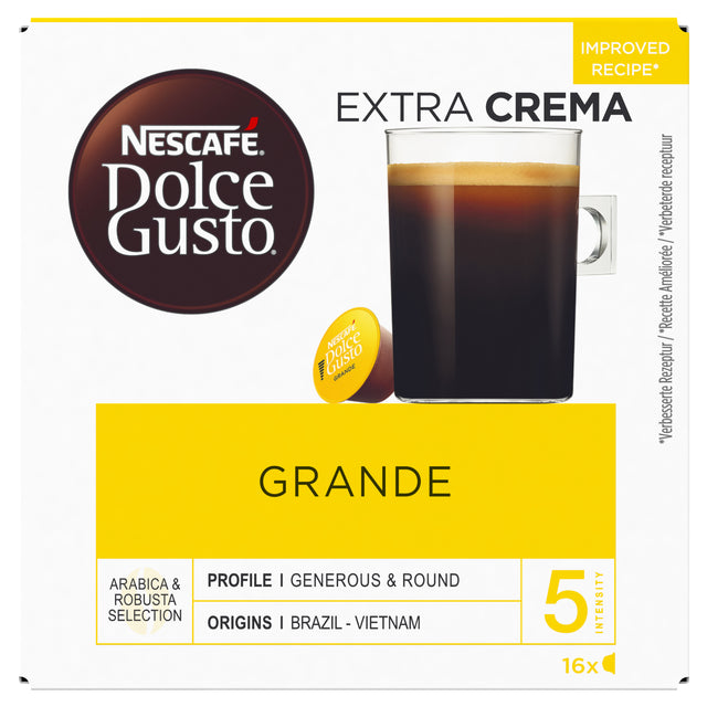 Kaffeetassen Dolce Gusto Grande 16 Stück | Schachtel mit 16 Köpfen | 3 Stück